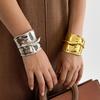 Набор преувеличенных двухслойных металлических браслетов для женщин