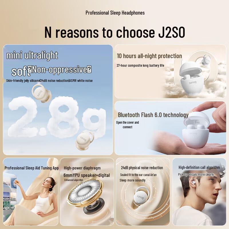 SANAG J20S Wireless Sleep Earbuds