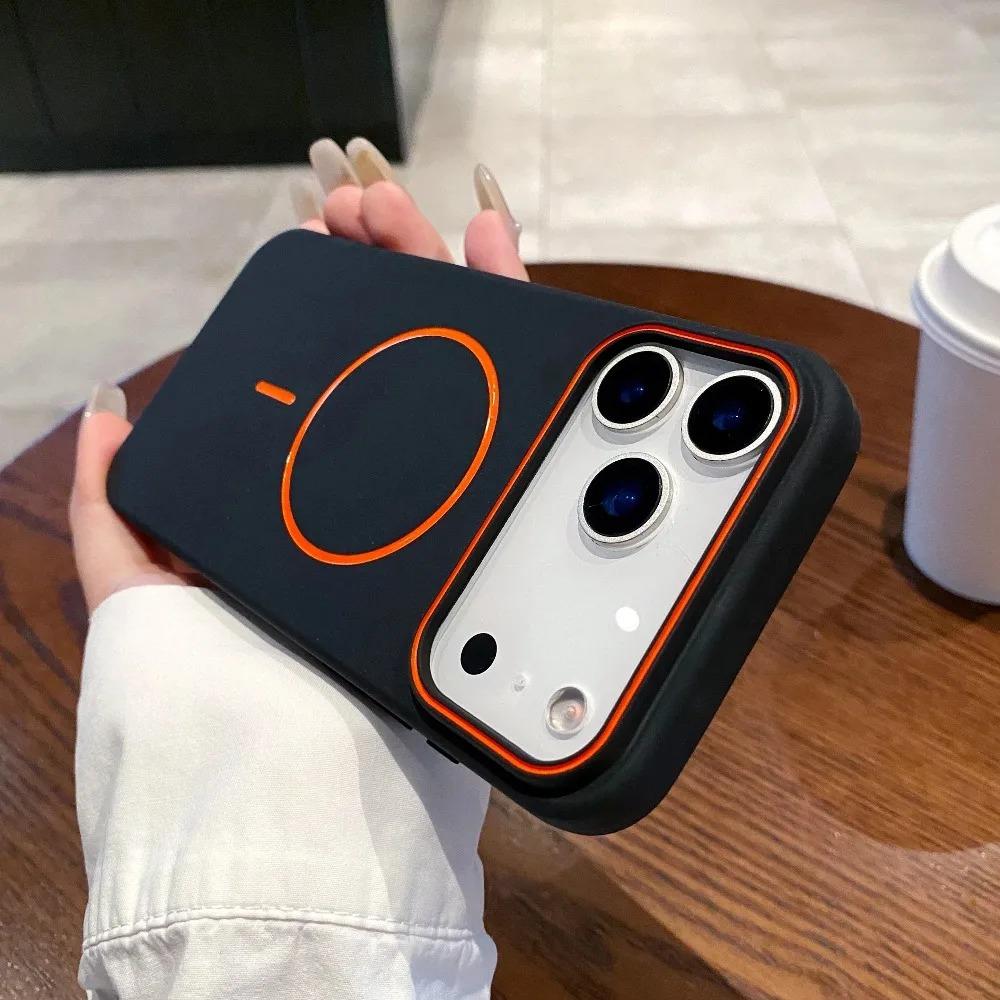Роскошный Магнитный Матовый Мягкий Чехол Для Телефона Для iPhone 17 Pro Max Air 16E 15 14 13 12 11 17 Ударопрочный Magsafe Чехол Для Беспроводной Зарядки