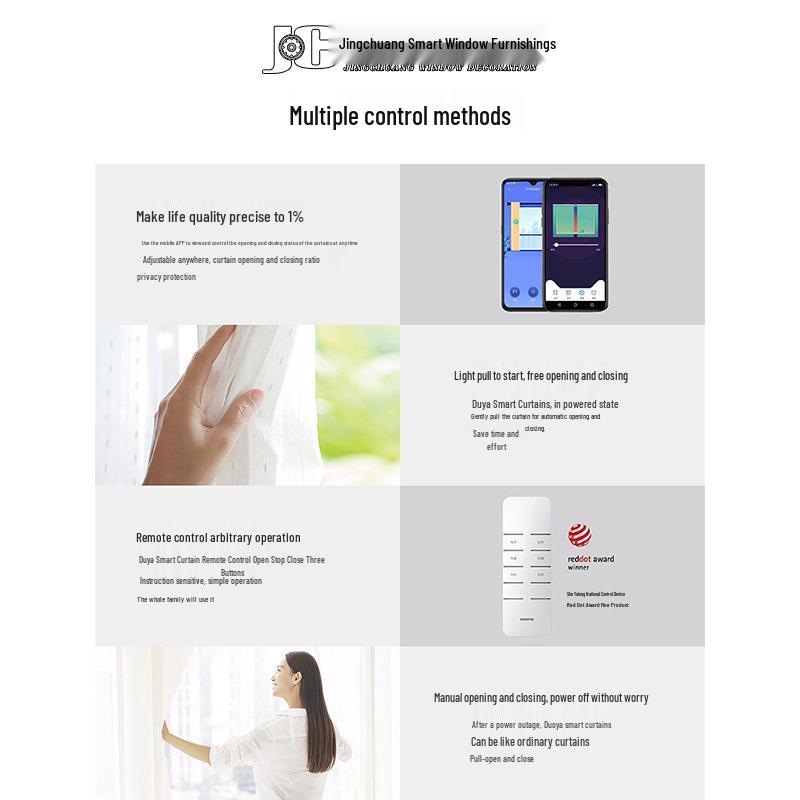 Duya Smart Electric Curtain Motor Set with Voice-Controlled Opening and Closing