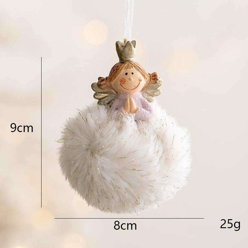Christmas Plush Angel Girl Pendant Christmas Angel Decoration Desktop Ornament White Pink Angel Pendant New Year 2025