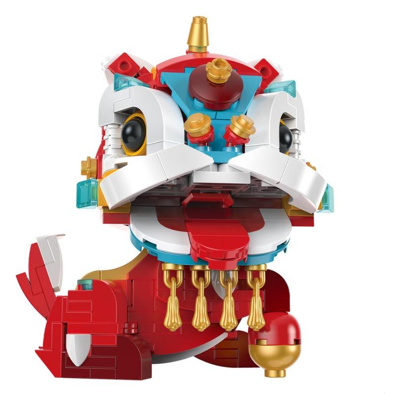 Просыпайся, лев, дракон, год, новогодний подарок, строительные блоки, детские развивающие головоломки, новогодние игрушки, строительные блоки