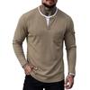 Mens Long Sleeve Layered Look T-Shirt V-Neck Casual Slim Fit Cotton Blend Tee Fall