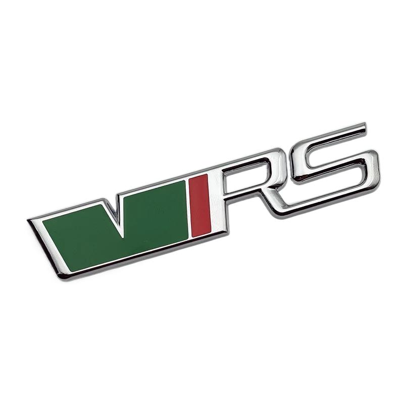 AHUQ1 3D Metal Silver Black VRS Logo Emblem Car Mudguard Badge Trunk Decal for Skoda Fabia Kodiaq MK2 MK3 A7 A5 Sticker