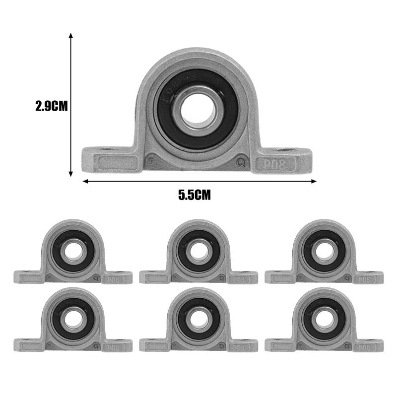 Zinc Alloy Pillow Block Bearing KP08 KFL08 8mm Inner Bore Shaft Rod Bearings Brackets Self-Alignment Mounted Ball Bearings