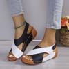 Fashion New Women's Contrast Color Wedge Sandals Summer Peep Toe Non Slip Beach Shoes Woman Comfortable Platform Roman Sandalias Mujer