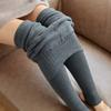 Women Leggings Autumn & Winter Pants Plus Velvet Thicken Pants High Waist Skinny Leggings Solid Vertical Striped Women Clothing