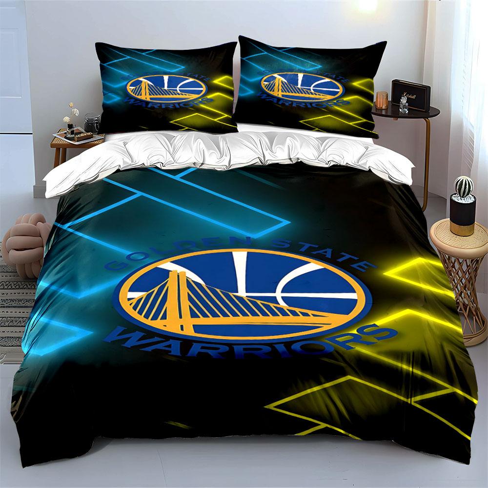 Постельное белье с логотипом Golden State Warriors Комплект пододеяльника Наволочки (1*Пододеяльник 2*Наволочки, без одеяла)