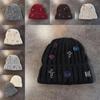 Fashion Knitted Hat With Double Ring Embellishment For Winter Sports And Casual