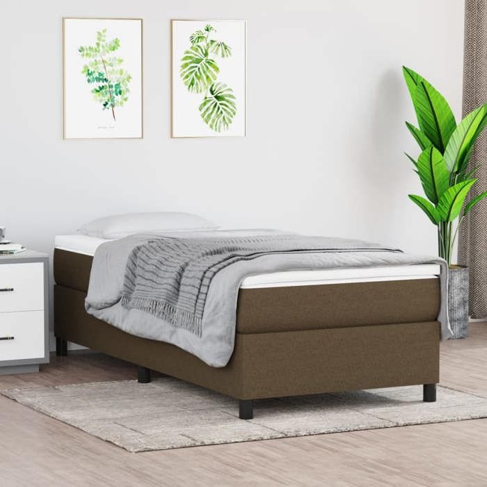 Maison Exclusive - Sommier à lattes de lit avec matelas Marron foncé 90x190 cm