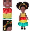 14in Black Baby Doll Nurturing Doll Realistic Handmade Soft African Reborns Toy Child Girl Parenting Game Popular Gift