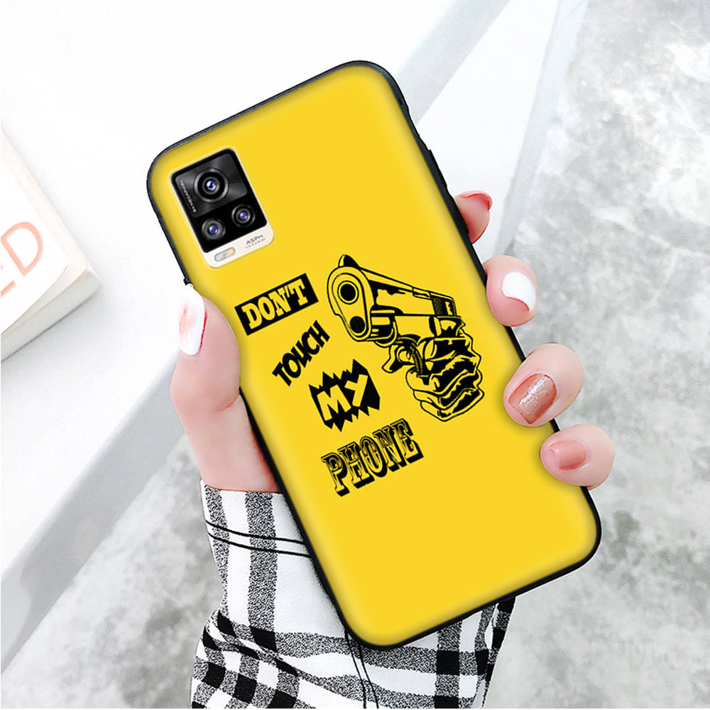 Черный чехол для Xiaomi Redmi 13C Note 9 iPhone XR 7 8 14 15 11 12 13 X XS Pro Max Samsung A25 S23 S24 FE Ultra Plus Don't Touch My Phone