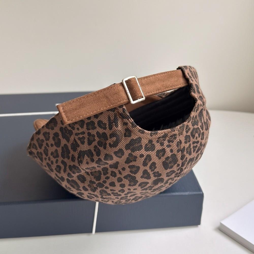 Flat Leopard Print Beret Y2k Painter Cap Fashion Leopard Newsboy Cap Streetwear