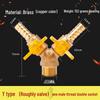 Thickened All-Copper 4-Point Natural Gas Ball Valve with Internal/External Thread and Single Nozzle Tee Switch