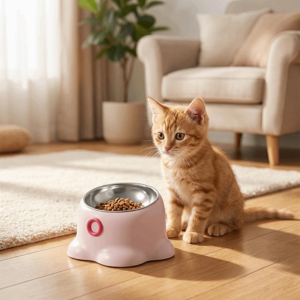 Anti-Tip Dog Food Bowl Elevated Design Cat Water Bowl Neck Protector Cat Bowls Pet Drinking