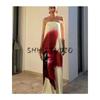 Spring New Women's Clothing Fashion Style off-Neck Sleeveless Sexy Tube Top Print A- line High Waist Long Dress