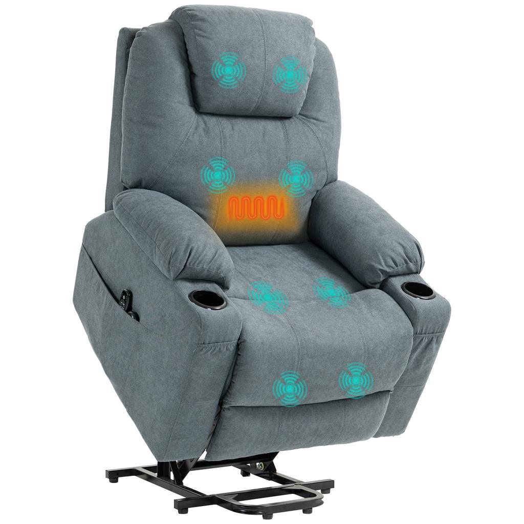 Power Lift Recliner Chair with Pocket Spring, Electric Lift Chair with Wide Backrest, Grey