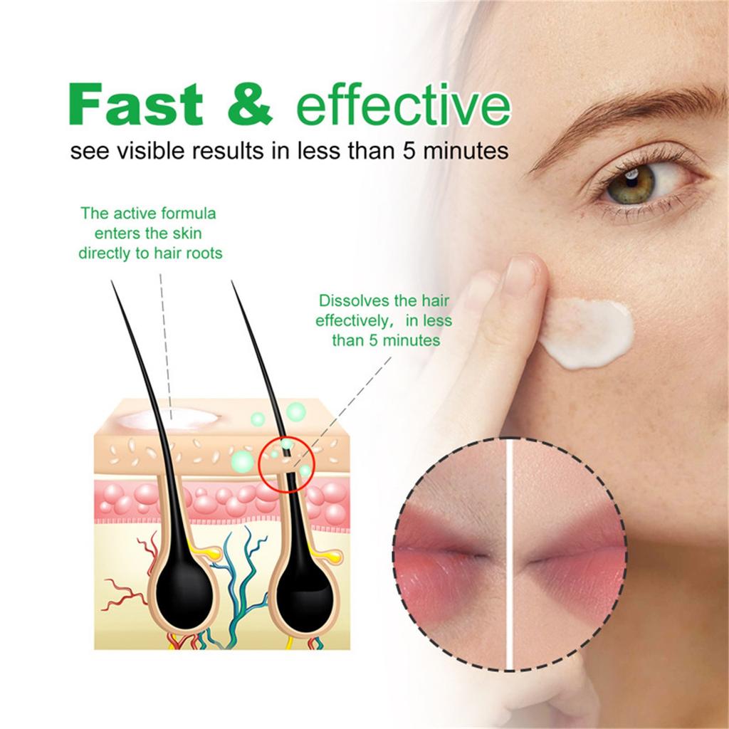 Крем для удаления волос на губах Aloevera, универсальный для всего тела, бережное удаление волос на усах, подмышках и ногах, 50 г