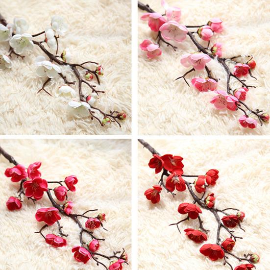 Artificial Flower Exquisite Non-fading Cloth Vivid Simulation Plum Blossom for Wedding