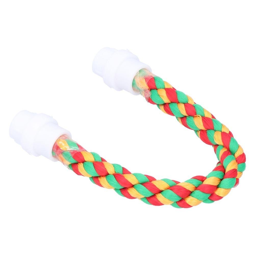 Colorful Design Cotton Rope Perch Adjustable Length U Shape Stand Bird Climbing Toy For Parrots
