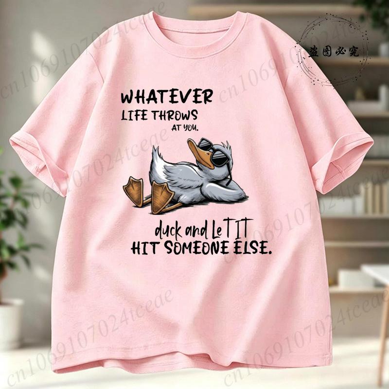 Summer Unisex Tshirt Casual Funny Whatever Life Throws At You Funny Sarcastic Print Unisex Oneck Top For Unisex Short Sleeve Male Tees