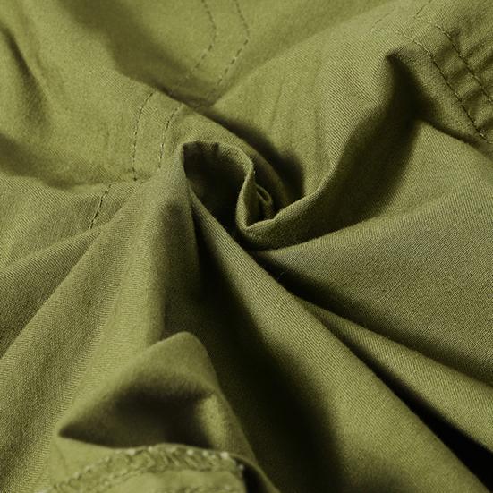 Men Cropped Pants with Multi-Pockets Design Mid-rise Button Zipper Fly Straight Leg