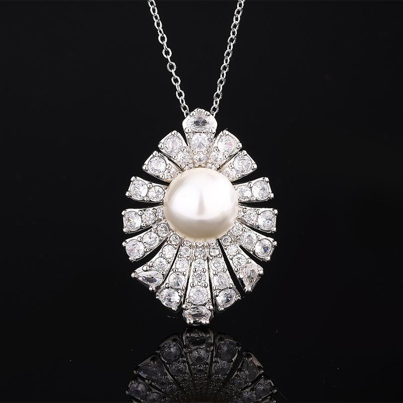 Jewelry Copper Bottom Gold-Plated White Pearl Simple Set 14-12Mm