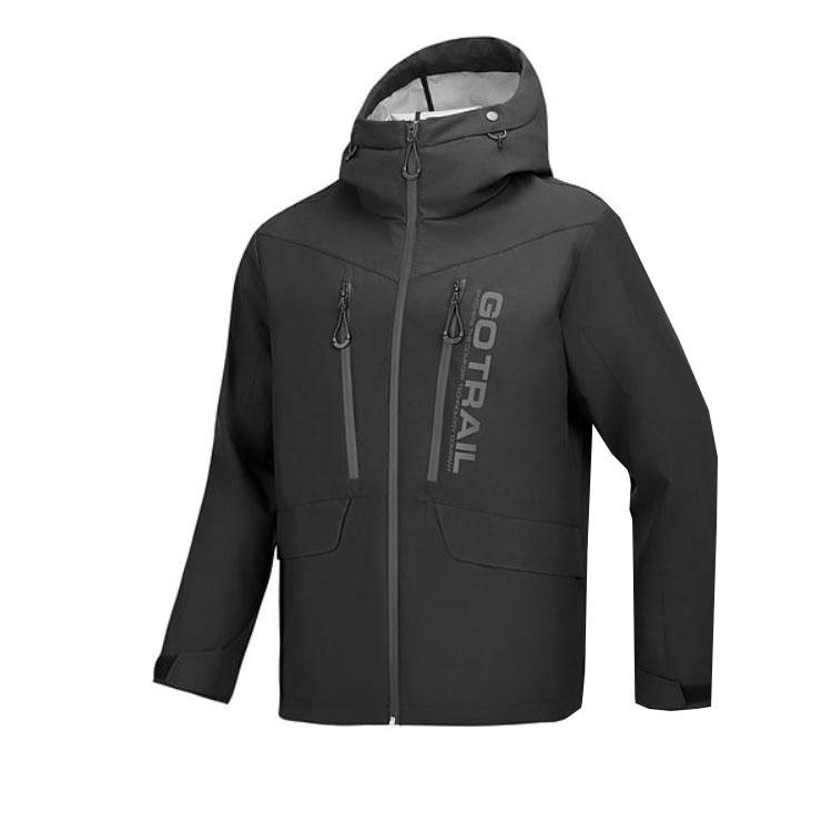 Skechers Теплая модная универсальная куртка 3 в 1 с флисовой подкладкой Мужские куртки Угольно-черная P125M059-0018