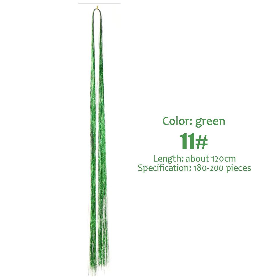 WTB Synthesis Neon Rainbow Sparkle Shiny Hair Tinsel Rainbow Silk Hair Extensions Dazzles Women Hippie for Braiding Headdress