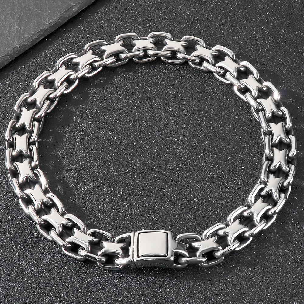Vintage 50CM Long 20MM Width Choker Necklace Man Solid Polished Matte Stainless Steel Link Chain Necklaces for Men Male Jewelry