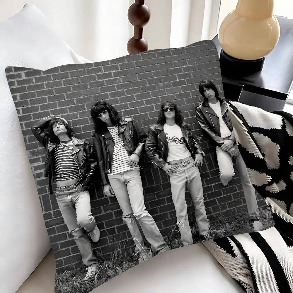 Band RRamones Pillow Case Fashion Square Pillowcase Bedroom Sofa Room Ins Decoration Leisure