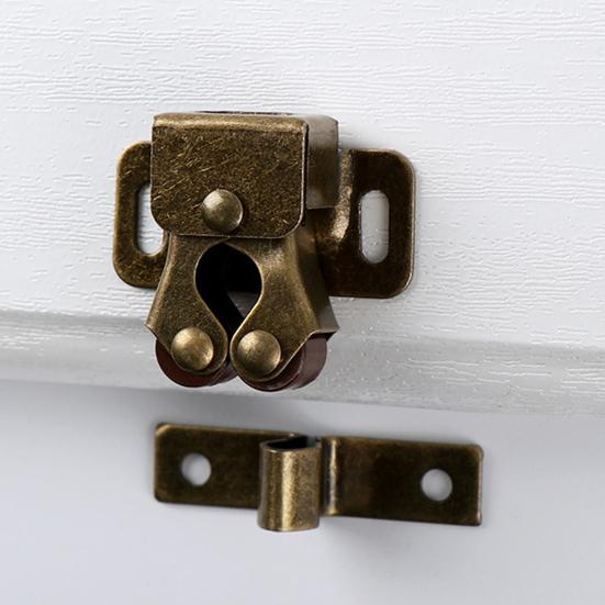 1 Set Cupboard Closet Latch Built-in Spring Widely Used Iron Practical Kitchen Cabinet Door Latch Cupboard Lock Home Supplies