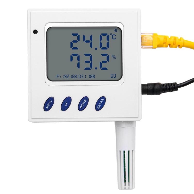 Ethernet temperature and humidity transmitter supports TCP/UDP/SNMP protocol and Poe power supply with External sht30 sensor