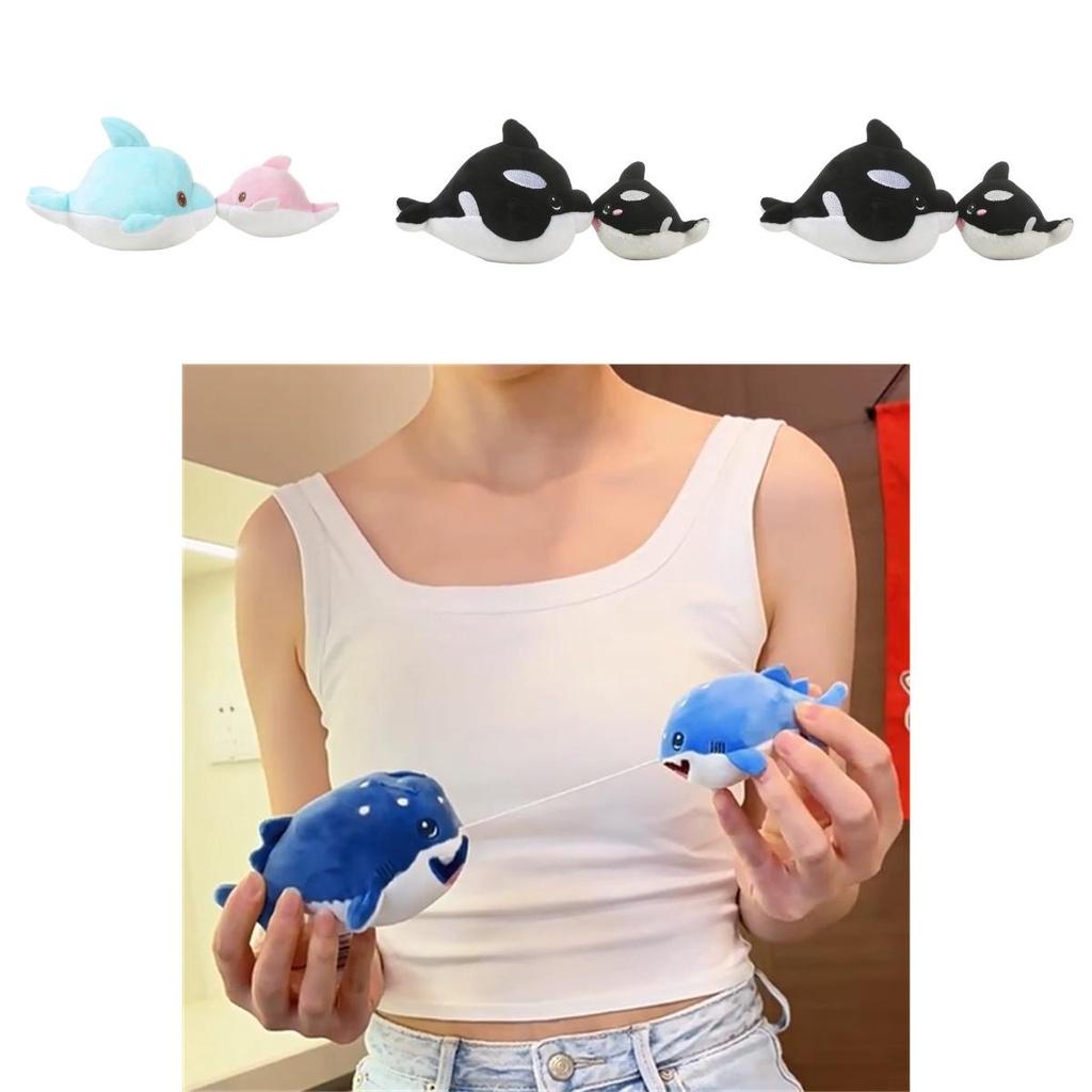 Kepelon Плюшевая игрушка Морское животное Милая рыба-клоун Акула и Дельфин Мягкие игрушки для детей Вибрирующие и пригодные для объятий!