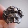 Vintage Retro Geometric Adjustable Open Ring Artistic Fashion Statement Finger Ring for Men Women Trendy Jewelry