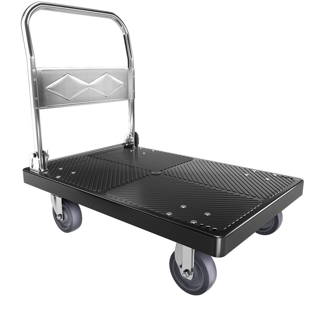 Trolley 200kg/300kg/500kg Nylon Durable Flatbed Hand Truck Carts Silent Foldable Platform Trolley for Carrying