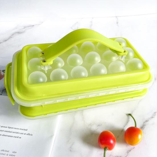 Форма для кубиков льда с крышкой, пищевой силикон, аппарат для изготовления кубиков льда, без BPA, легкое извлечение, удаление одним нажатием, лоток для льда для морозильной камеры