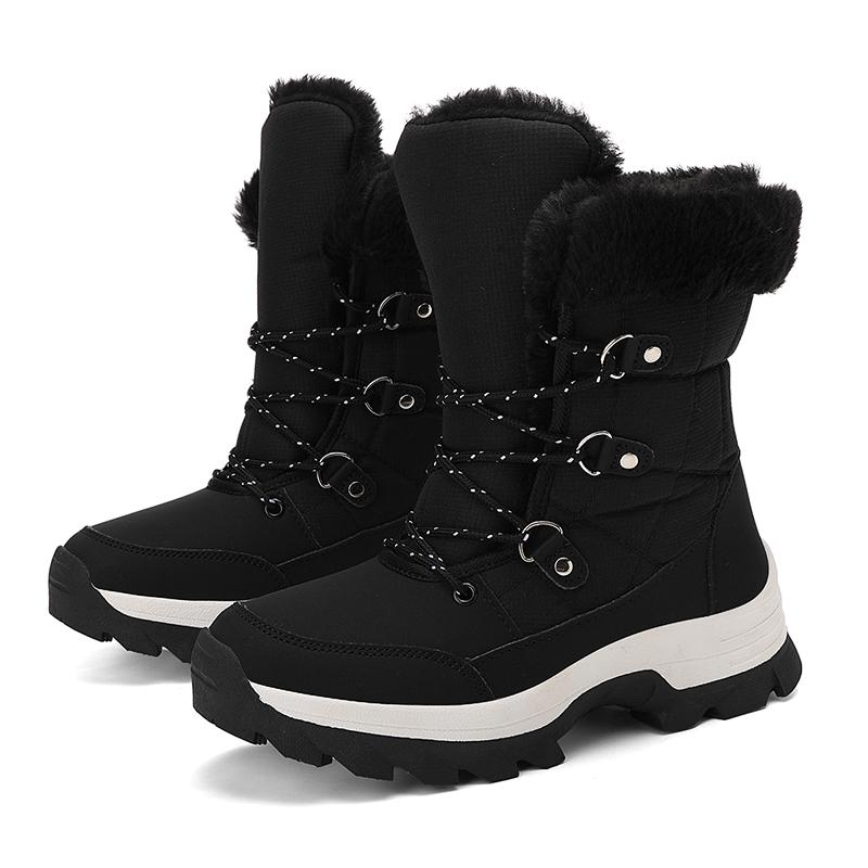 Женские зимние ботинки с высоким голенищем 36-42 размера, больших размеров, для улицы, противоскользящие, водонепроницаемые, женские сноубутсы