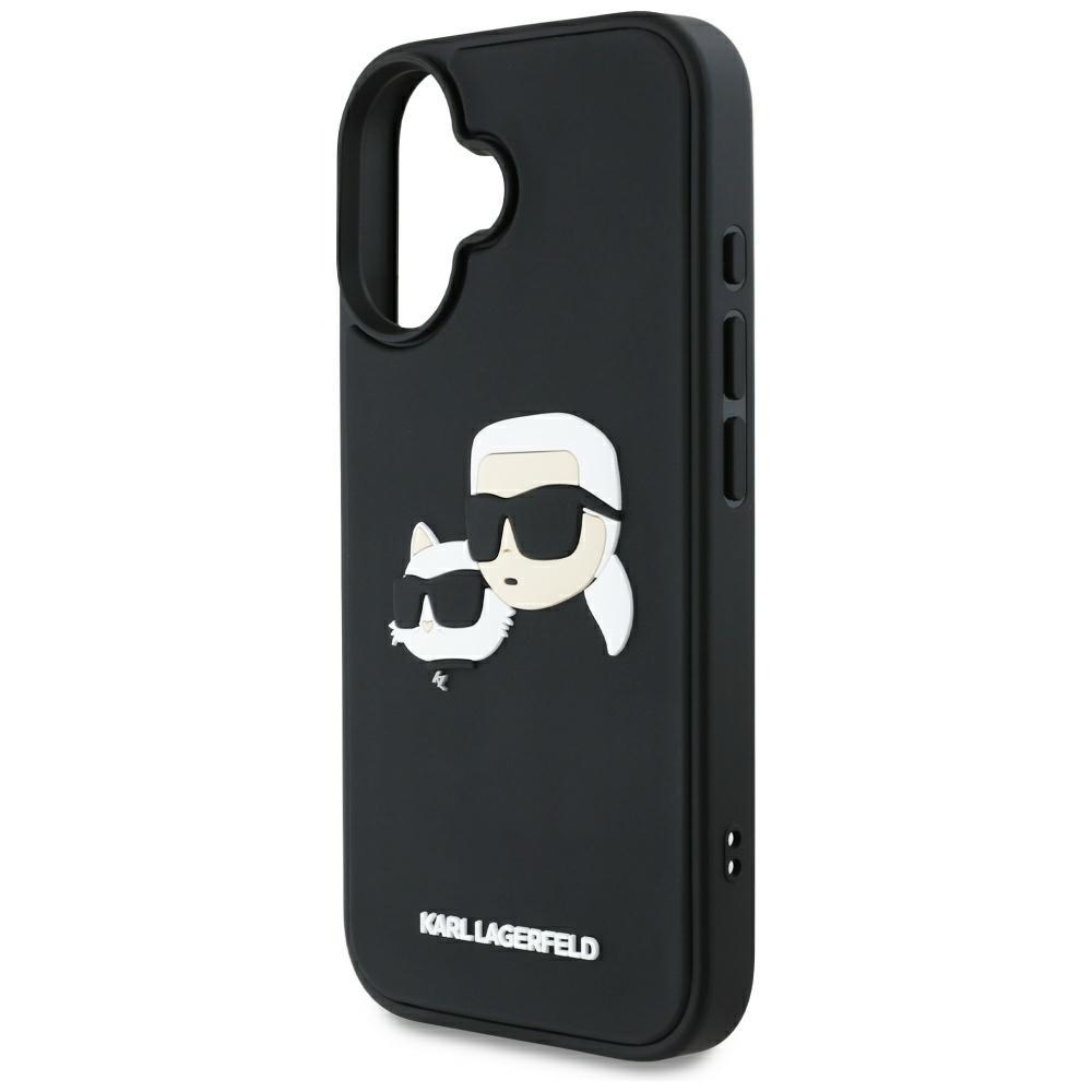 Karl Lagerfeld Hc 3D Rubber Double Heads Case For Iphone 16 Black