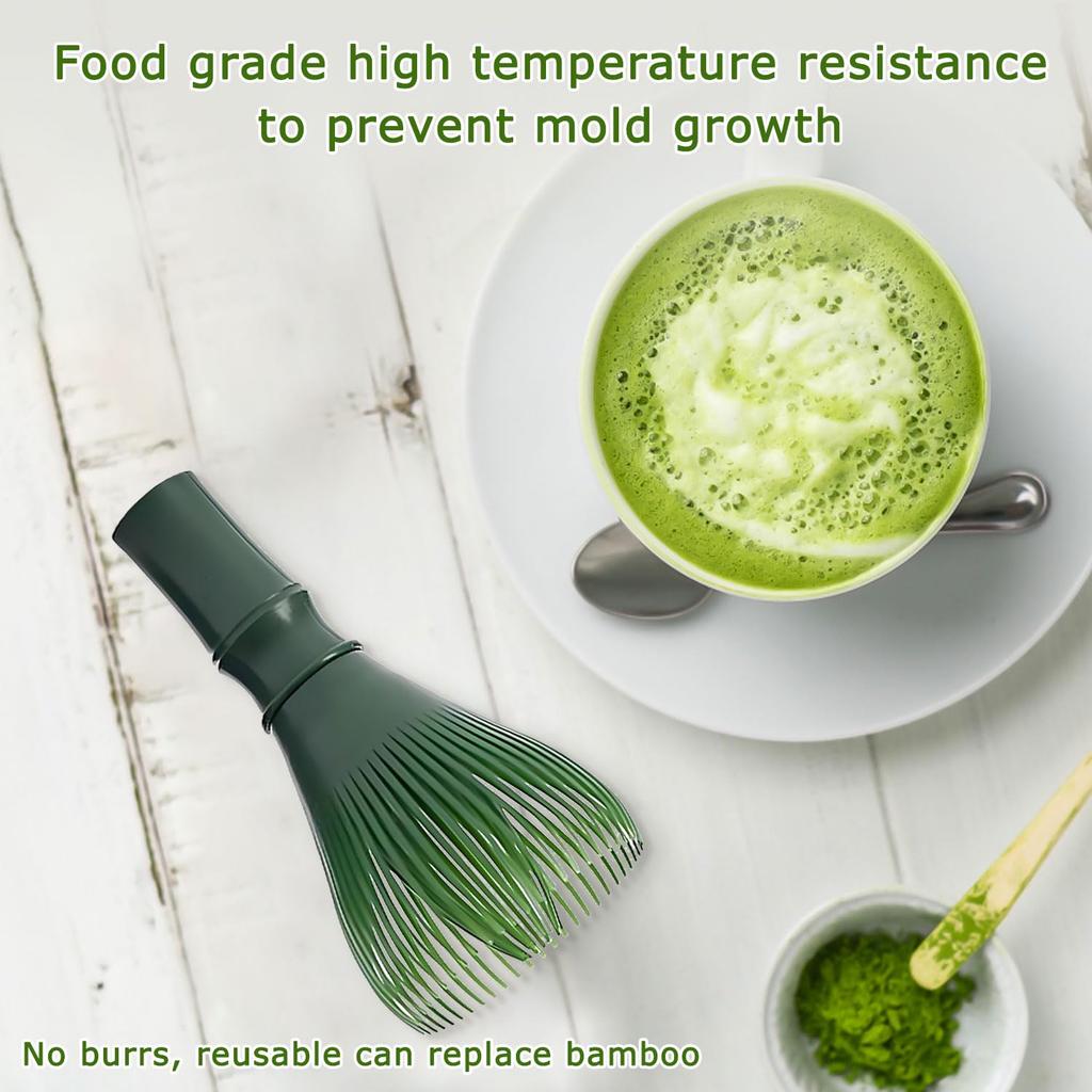 Matcha Whisk Resin Reusable Matcha Stirrer Easy Clean Green Tea Mixer Green