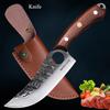 4 шт. утолщенных профессиональных кухонных ножа, бытовой ручной ковки, острый нож для рыбы из нержавеющей стали, нож для овощей двойного назначения