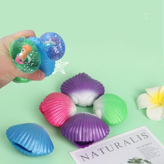Игрушка-сквиши Русалка Симуляция Ракушки Мягкий ТПР Быстрое Восстановление Снятие Стресса Щипательные Игрушки Милый Вентиляционный Мяч Декомпрессионная Игрушка Детская Игрушка Подарок