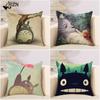 Cute Cartoon Totoro Lovely Throw Pillow Case Cover Square Shape Chinchillas Cushion Cover For Sofa Home Capa De Almofadas 45x45