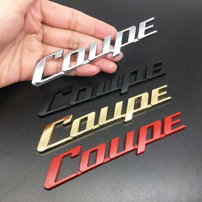 Car 3D Metal COUPE Logo Sticker For Renault KIA Toyota Nissan Honda Accessories Logo Car Body Trunk Emblems Badge Decal Sticker AA12