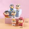 Crayon Shin-Chan Figures  Kawaii Animation Tabletop Ornaments Animation Design Watching TV Phone Support Adorable Figure Decorations plaything