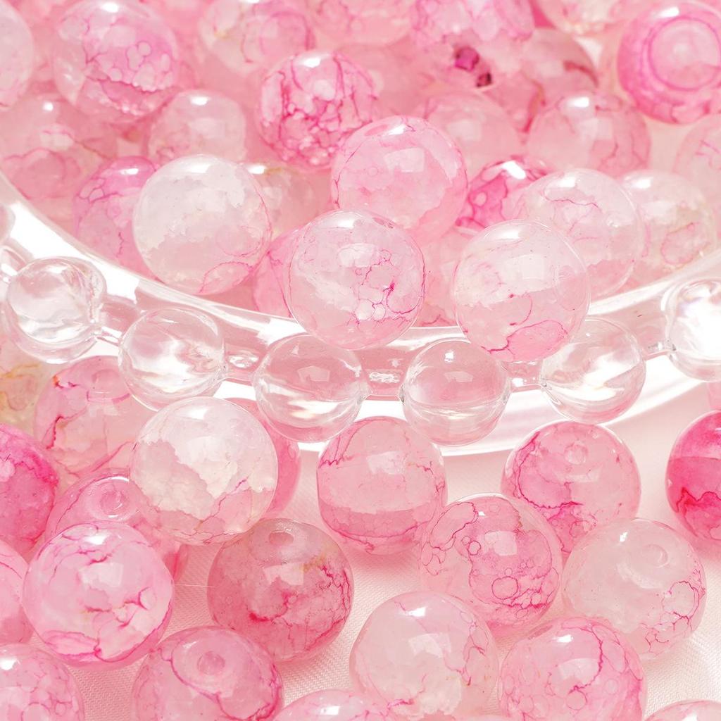 Браслет из стеклянных бусин «половина сахара» с пузырьками желе 8-10 мм - круглые свободные бусины для аксессуаров ручной работы