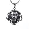 Personality Men Animal Domineer Ring Necklace Lion Head Pendant