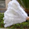 Large Feathered Fan 1920s Vintage Handheld Fan Folding Hand Fan for Burlesque Theater Parties and Costume Enthusiasts