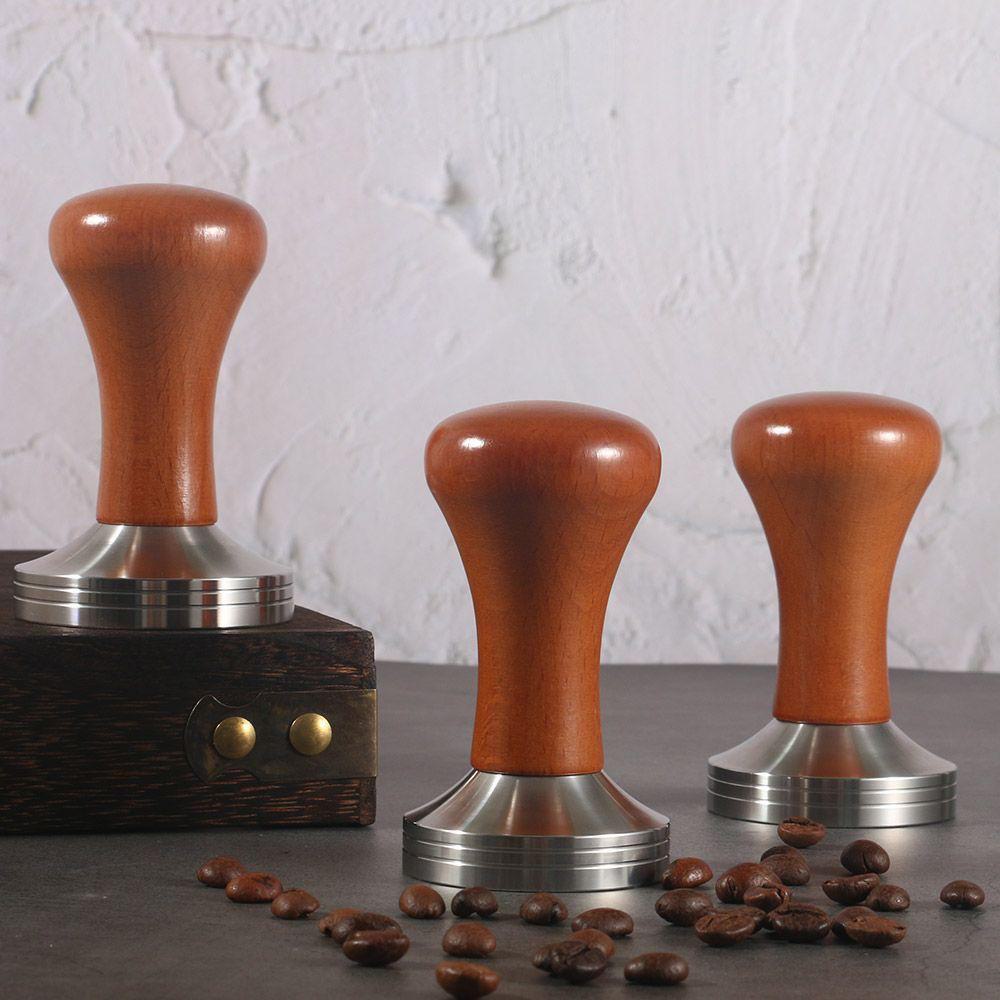 Темпер для кофе из нержавеющей стали 304, красный гуйбао, цельное плоское дно, резьба, 51/58 мм