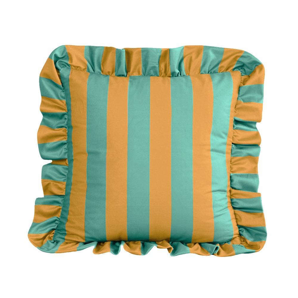 Striped Pillow Case Cover Lotus Leaf Skirt Edge Soft Pillowcase Home Decor Velvet Bedding Pillow Cover Bedroom Living Room